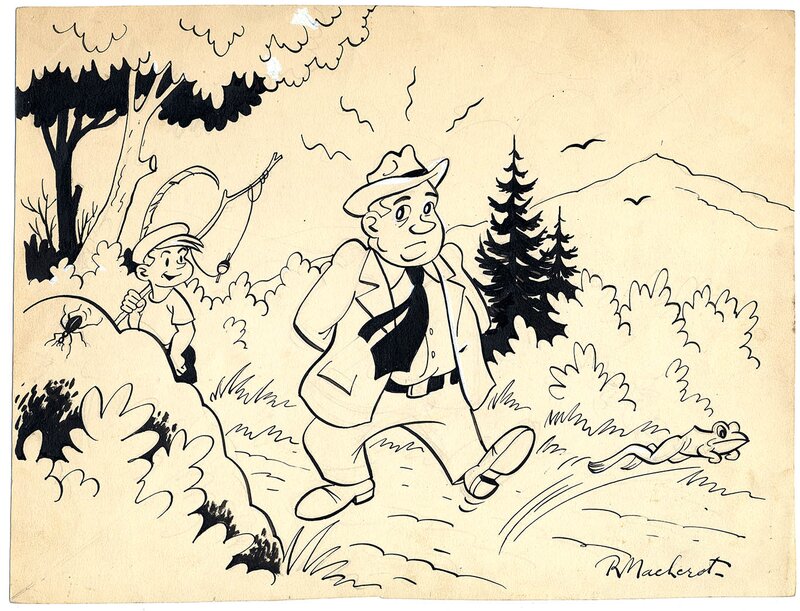Raymond Macherot, Dessin journal Tintin 1953 no 33 - Planche originale