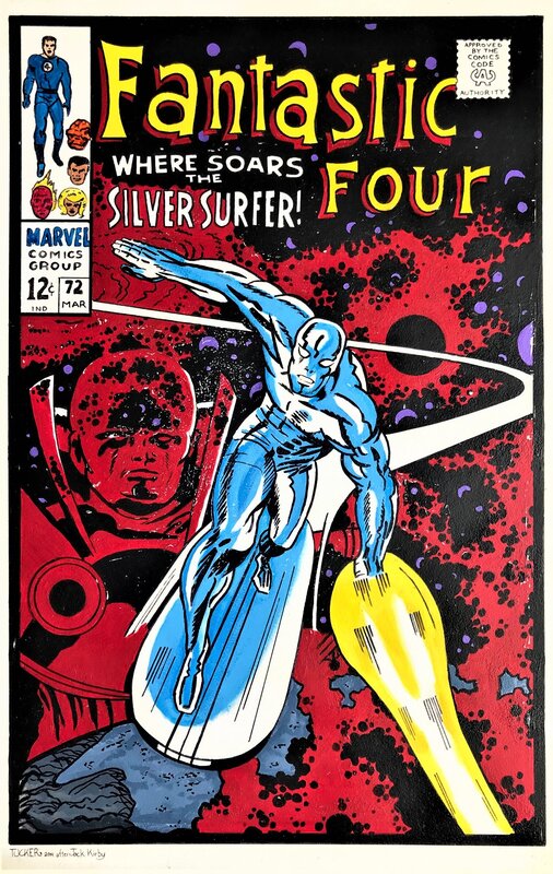 Keith Tucker, Jack Kirby, Fantastic Four - recréation couverture du n° 72 - Couverture originale