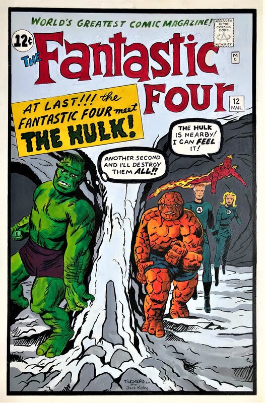 Keith Tucker, Jack Kirby, Fantastic Four - recréation de la couverture du n° 12 - Couverture originale