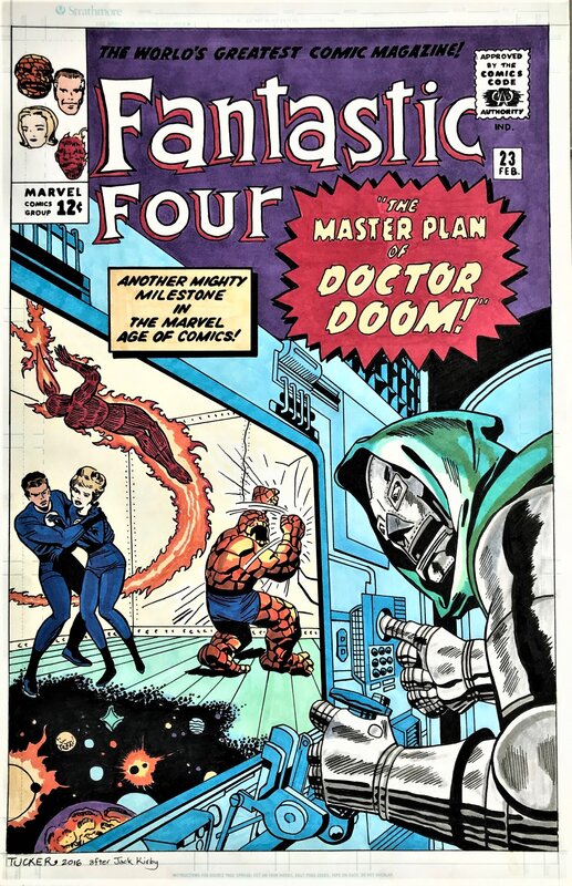 Keith Tucker, Jack Kirby, Fantastic Four - recréation de la couverture du n° 23 - Couverture originale