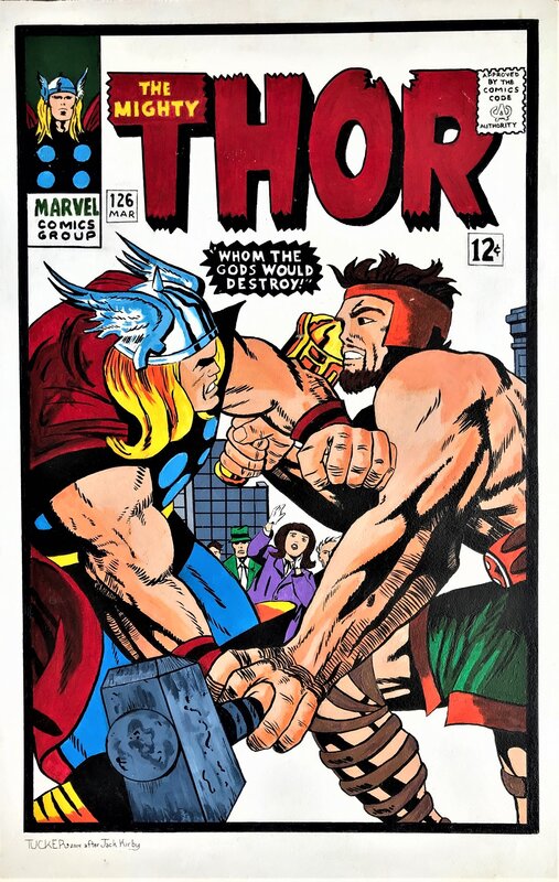 Keith Tucker, Jack Kirby, Thor - recréation couverture du n° 126 - Original Cover