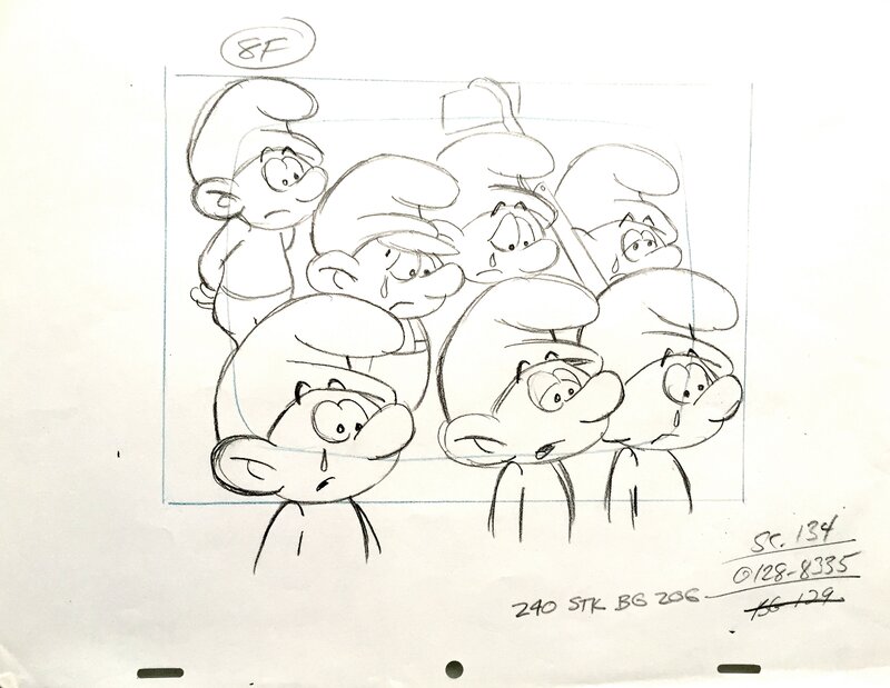 Les Schtroumpfs par Studio Peyo, Peyo, Hanna & Barbera - Planche originale