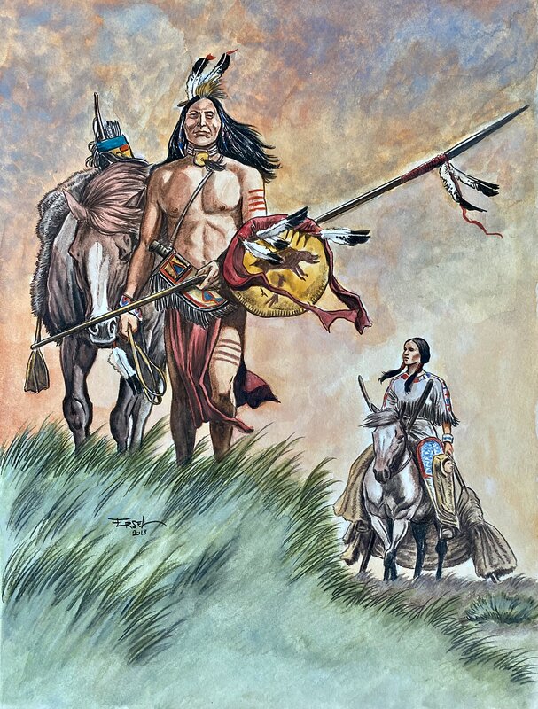 Indiens by Ersel - Original Illustration