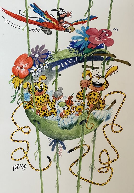 Batem, Nid des marsupilamis - Original Illustration