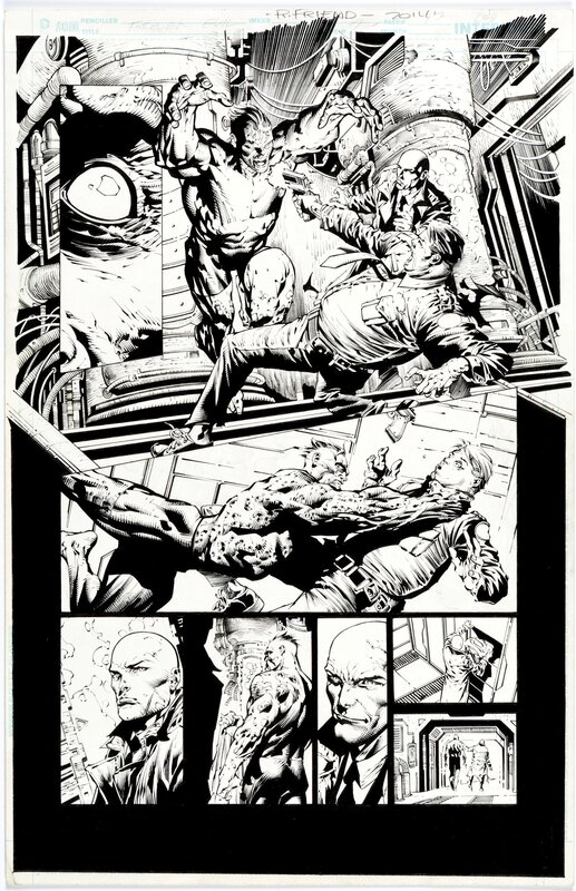 David Finch, Richard Friend, David Finch - Forever Evil 2 Pg 17 - Planche originale