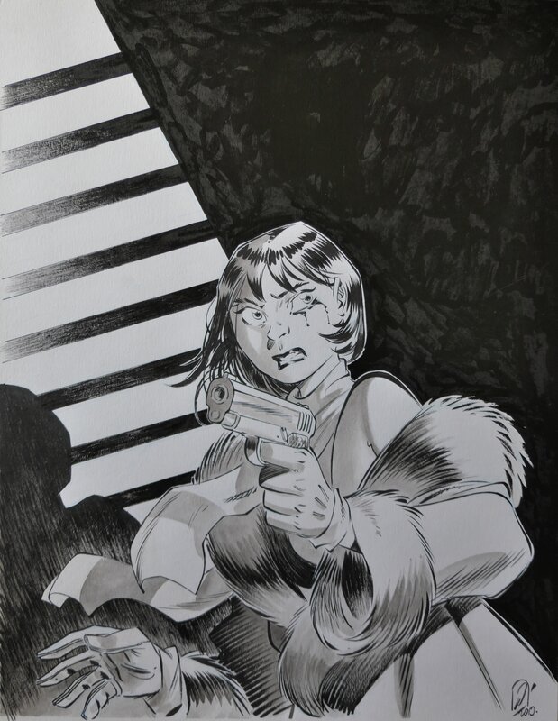 Pierre Alary, Silas Corey -  Marthe tenant un pistolet - Illustration originale