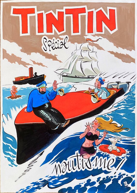 Tintin spécial nautisme by Al Severin - Illustration