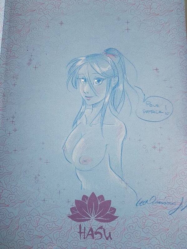 Leen, Bd Hasu dédicace page de garde - Sketch