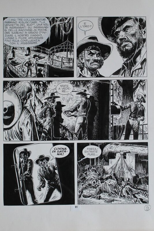 José Ortiz, antonio segura, Tex L'Or du Sud p 91 - Planche originale