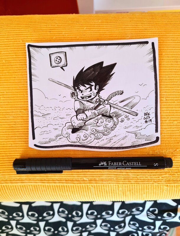 oTTami, Dessin original de l'Inktober 2017 : Son Goku de Dragon Ball ! - Original Illustration