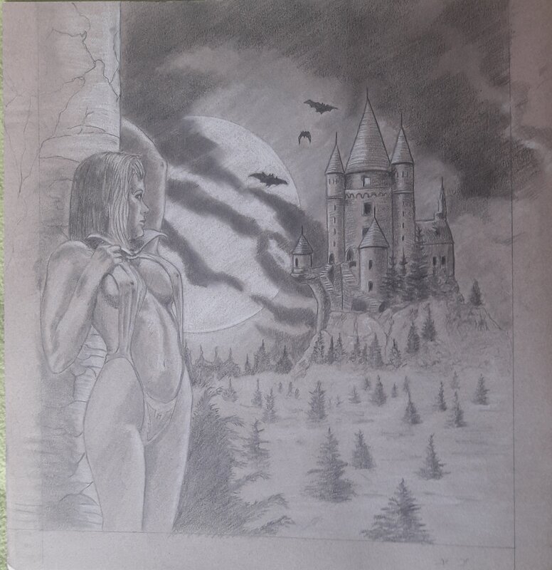 Vampirella by MarV Vasconcelos - Original Illustration