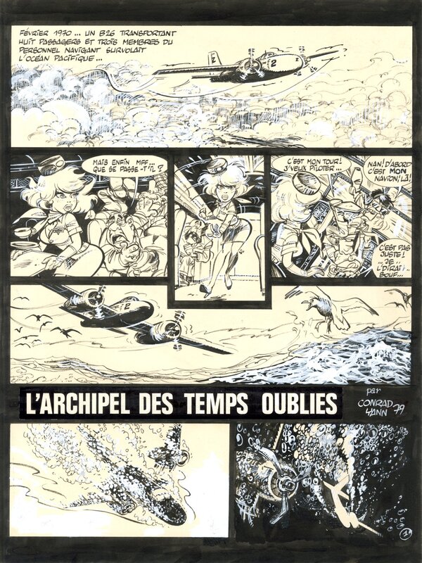 Didier Conrad, Yann, L'Archipel des temps oubliés (parodie de Natacha) - Planche 1 - Comic Strip