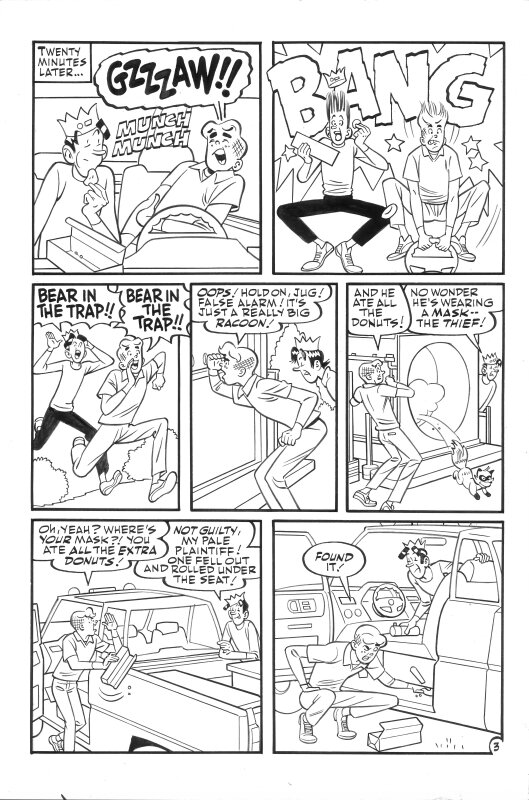 Pat Kennedy, Tim Kennedy, Jack Morelli, Bob Smith, World of Archie Double Digest #96 : Shut Yer Trap! (Or .. Do-Nut Enter!) page 3 - Planche originale