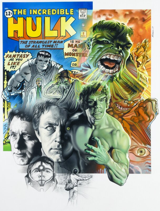 En vente - L' Incroyable Hulk par Philippe Kirsch - Illustration originale