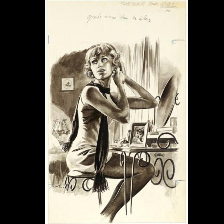 Angelo Di Marco, La FAUTE DE LA SECRETAIRE - Original Illustration