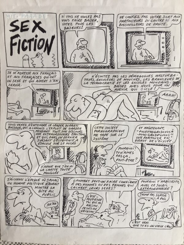 Georges Wolinski, Sex fiction : gag en 2 planches - Comic Strip