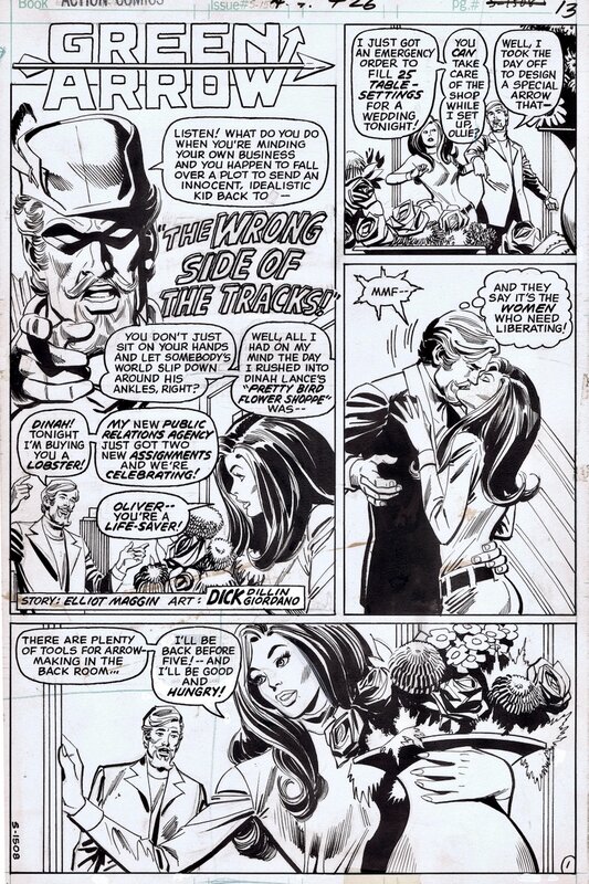 Dick Dillin, Dick Giordano, 1973-08 Dillin/Giordano: Action Comics #426 p01 w. Green Arrow - Planche originale