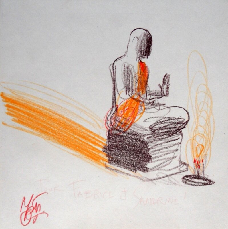 Bouddha by Lorenzo Mattotti - Sketch