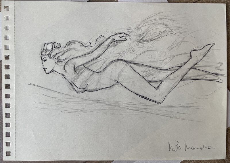 For sale - Dessin original préparatoire MANARA figure de proue pour Costa Crociere - Original Illustration