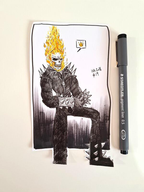 oTTami, Dessin original de l'Inktober 2018 : Ghost Rider ! - Original Illustration