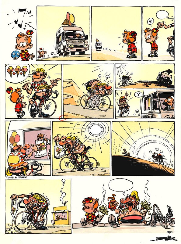 Janry, Tome, Stuf, Le Petit Spirou - Tome 11, gag 374 - Original art