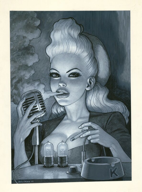 For sale - Chanteuse de JAZZ by Fred Beltran - Original Illustration