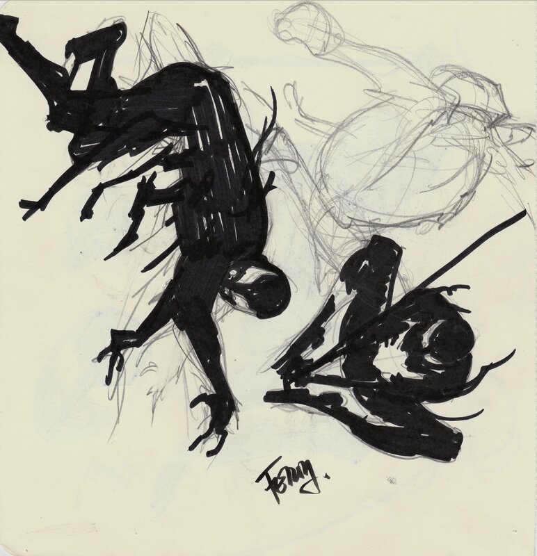Spider symbiote 2 par Pasqual Ferry - Œuvre originale