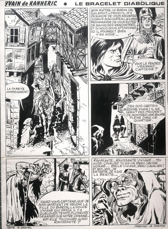 Gérald Forton, Yvain de Kanhéric, planche originale. - Comic Strip