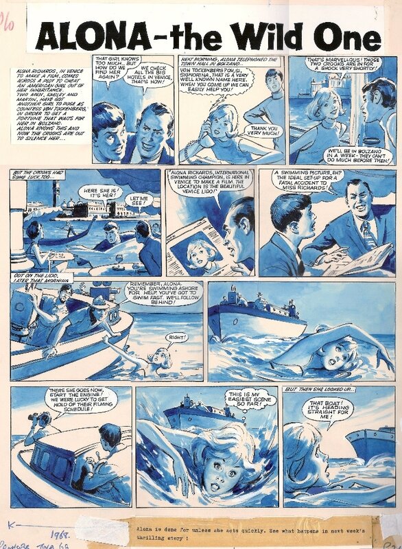 Leslie OTWAY : planche originale Alona the wild One 1968 - Comic Strip