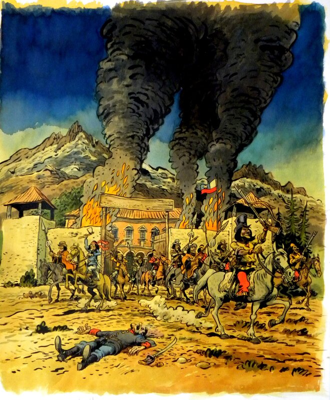 En vente - Roi des Mapuche – COUVERTURE – Tome 2 & Fin – Nicolas dumontheuil - Couverture originale