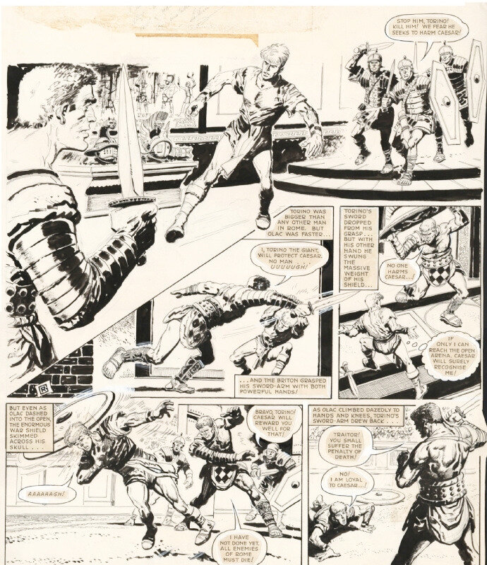 Ruggero Giovannini, Giovanini Planche d'Olac The Gladiator parue dans TIGER le 29/09/1962 - Planche originale