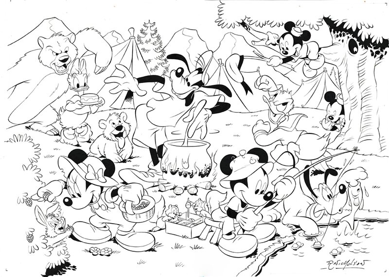 Raymond Nicholson | Mickey and friends jigsaw illustration - Original Illustration