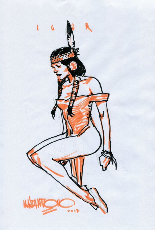 Corrado Mastantuono - Indian girl - Sketch