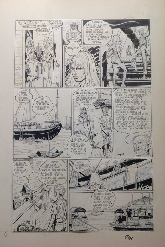 Gigi Planche Originale 5 Scarlett Dream L'inconnu de Hong-Kong , Top Planche Signée - Bd Dargaud 1979 - Comic Strip