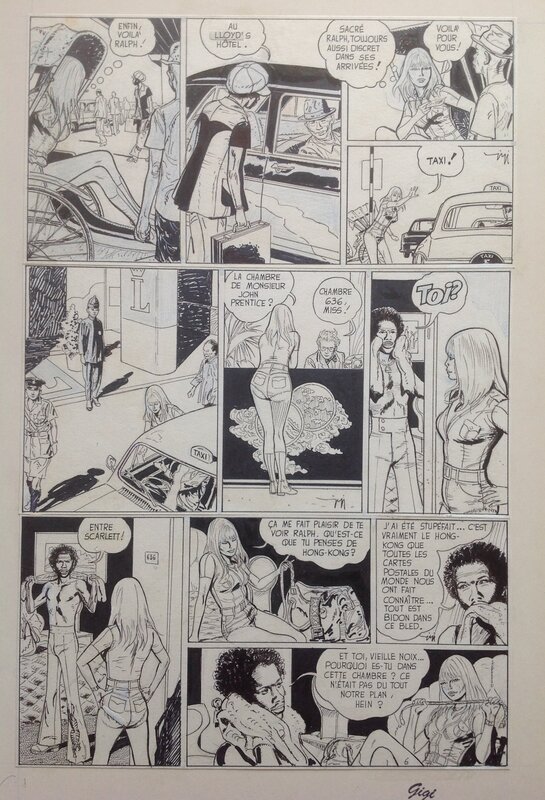 Gigi Planche Originale 6 Scarlett Dream L'inconnu de Hong-Kong , Top Planche Signée - Bd Dargaud 1979 - Comic Strip