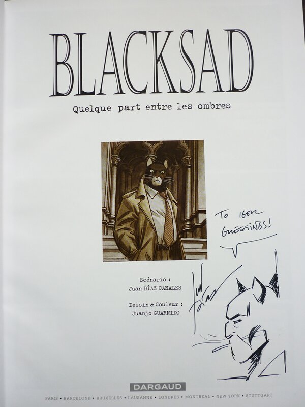 Juan Diaz Canales, Juan Díaz Canales - Blacksad T1 dédicace - Sketch