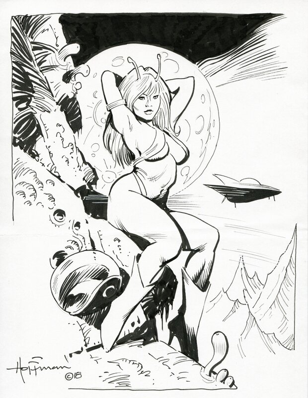 Mike Hoffman - Alien Planet Girl - Sketch