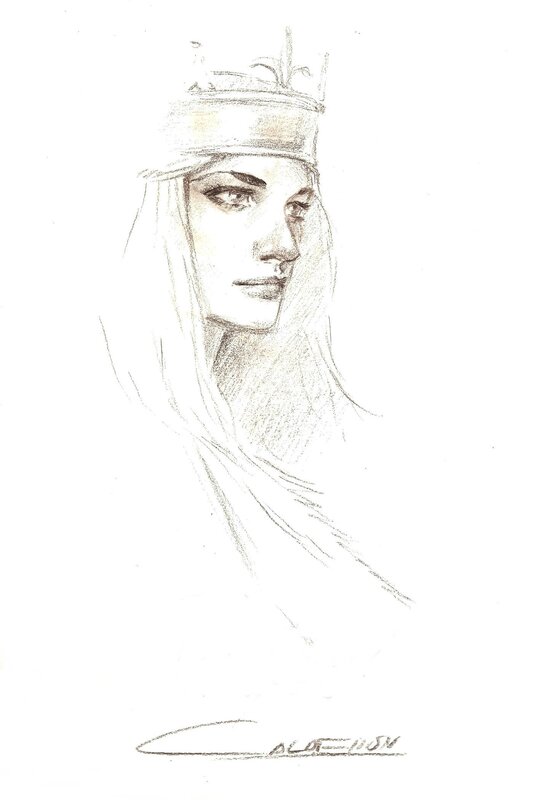 Isabel de Francia by Jaime Caldéron - Sketch