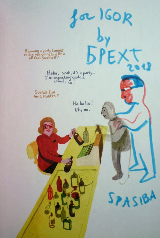 Brecht Evens, The Wrong Place dédicace - Sketch