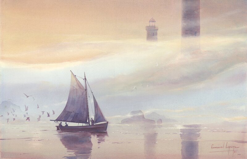 Emmanuel Lepage, Phare de l'île Vierge - Original Illustration