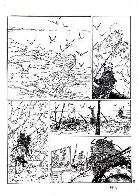 Ferry, Ian Kalédine le samouraï noir - Planche originale