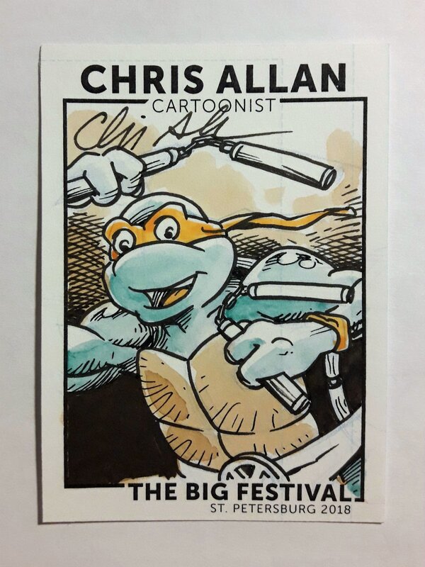 Chris Allan - Michelangelo (TMNT) sketch card - Sketch