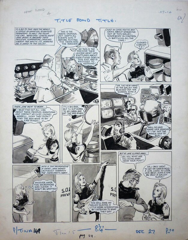 Jane Bond - Secret Agent (Princess Tina #149, December 27, 1969, pg 28) by Mike Hubbard - Planche originale