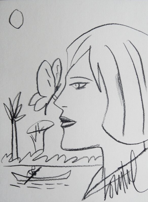 Femme au papillon by Loustal - Sketch
