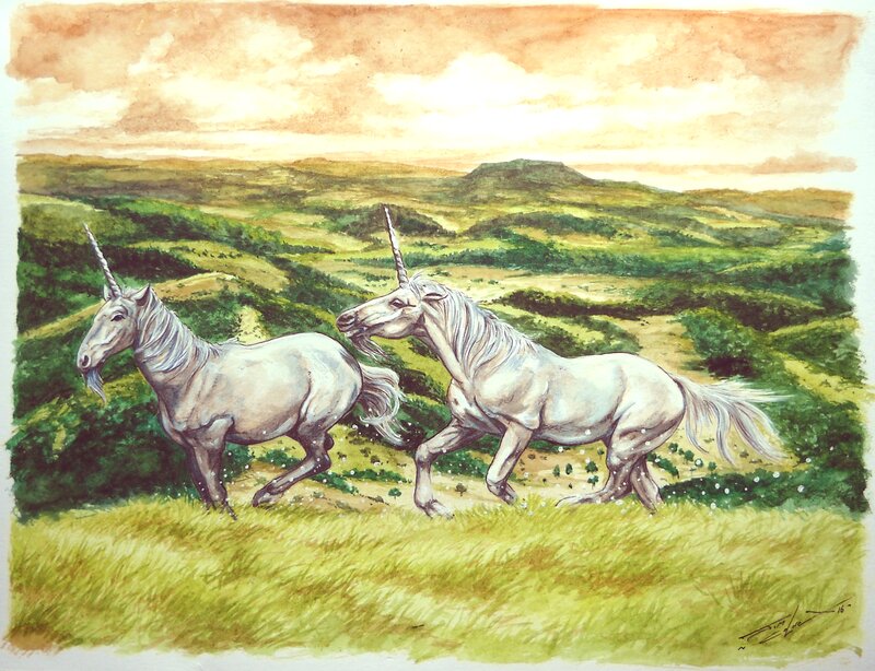 En vente - Unicorns par Jim Colorex - Planche originale