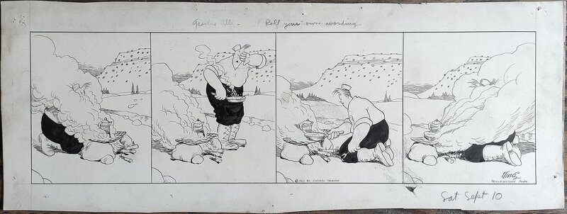 Frank King, GASOLINE ALLEY - un strip de 1921 - Planche originale