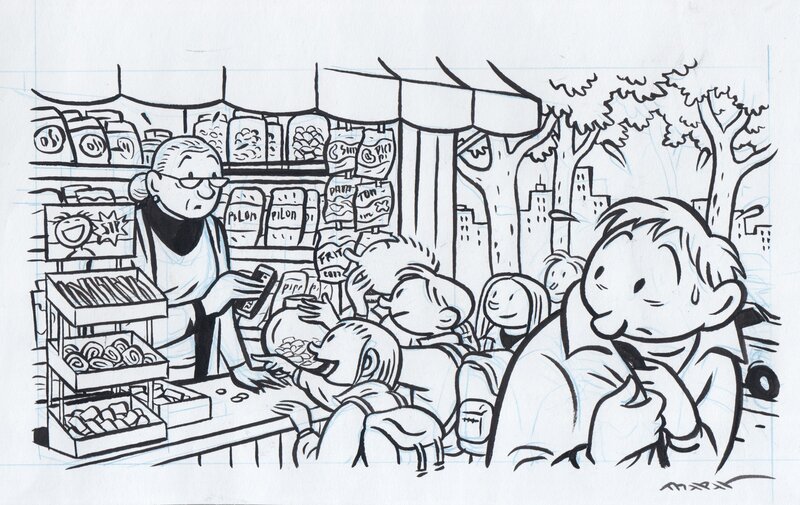 Max, Le magasin de bonbons - Original Illustration