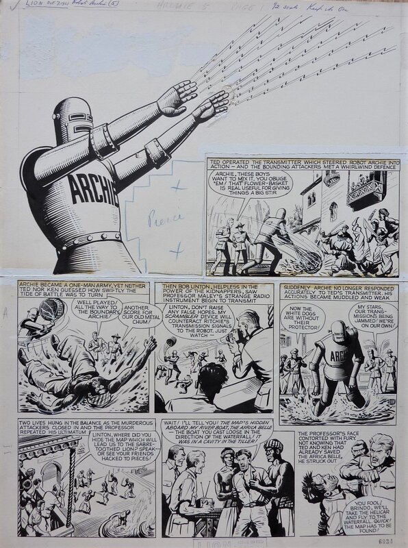 Robot Archie par Ted Kearon - Planche originale