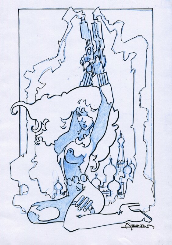 Alfonso Azpiri - Black Widow - Original art