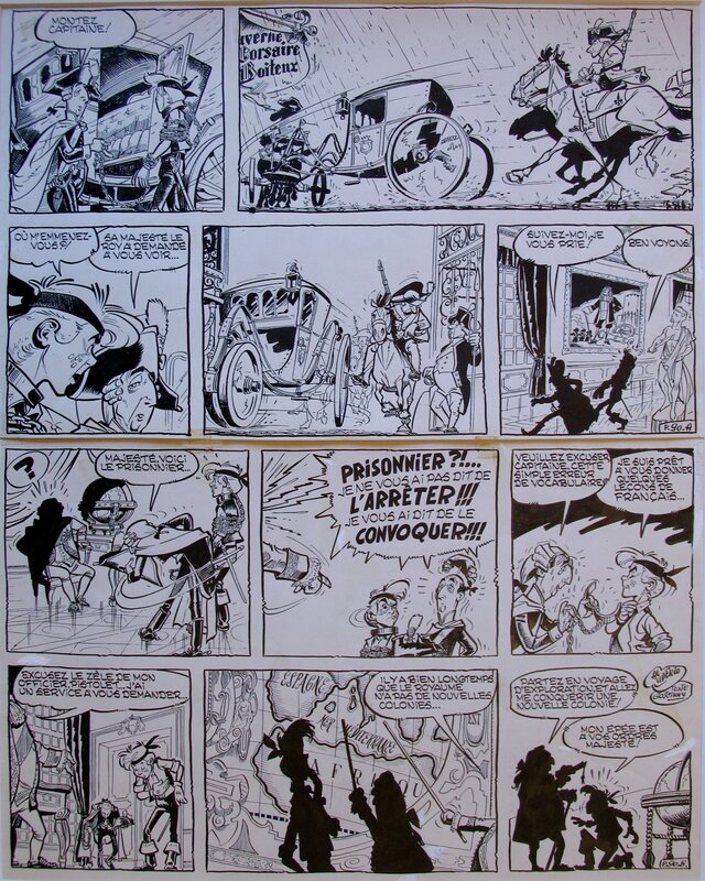 Jehan Pistolet par Albert Uderzo, René Goscinny - Planche originale